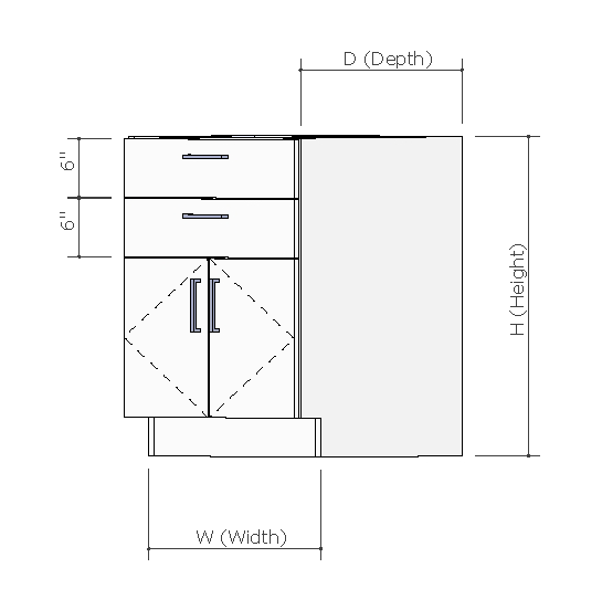 Base Cabinet, Two Door, Two Drawer