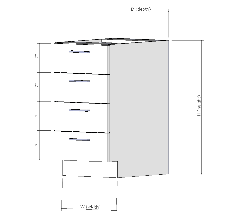Base Cabinet, Four Drawer